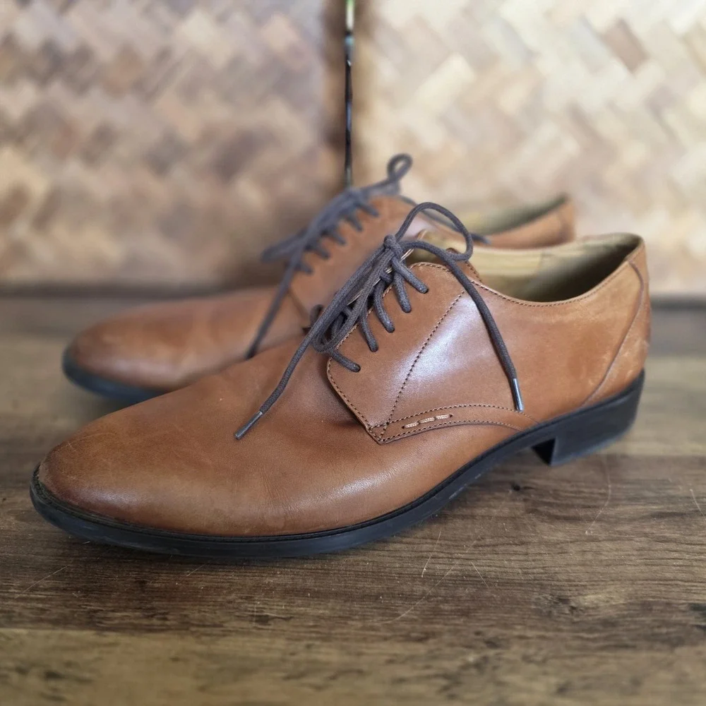 Cole Hann Shoes Men's Size 11 M Light Brown Leather Oxford Lace Up Grand